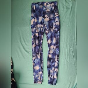 Lululemon Blue and White Patterned Leggings